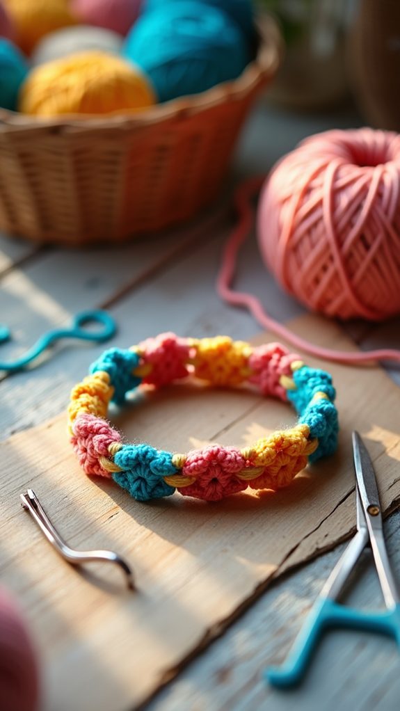 vibrant crochet square accessory