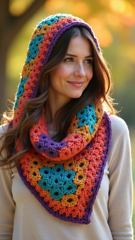 vibrant crochet square pattern