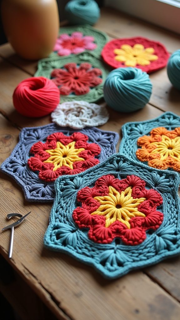 vibrant crochet square patterns