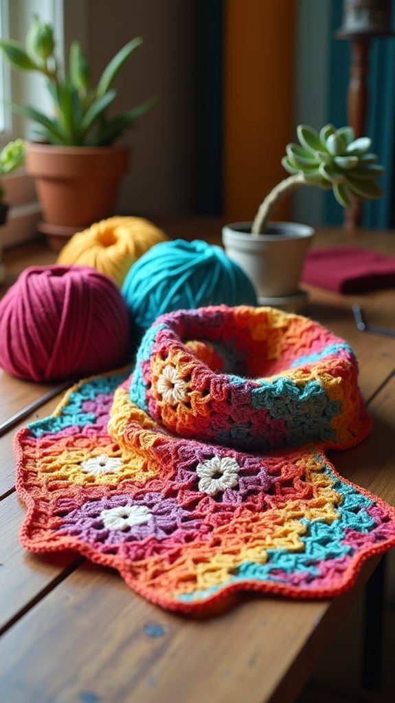 vibrant crochet square patterns