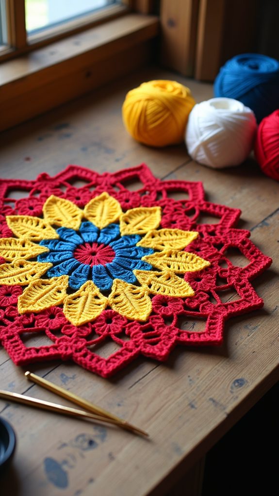 vibrant decorative lace mat