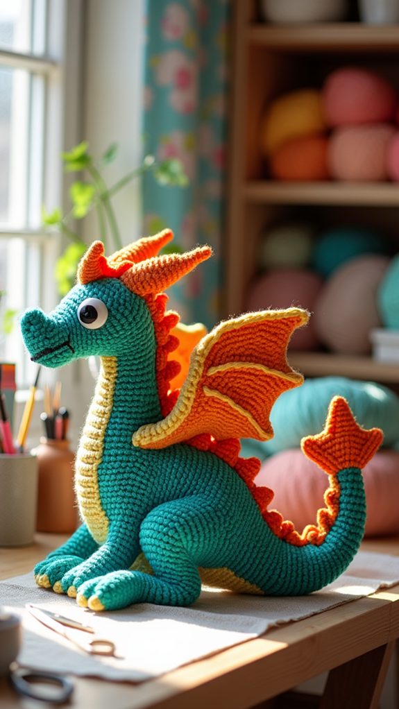 vibrant dragon themed cushion