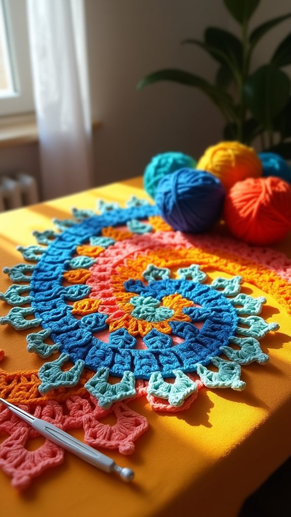 vibrant fabric art design