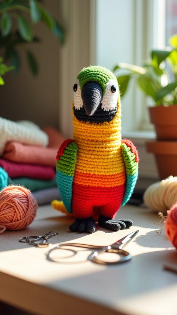 vibrant feathered tropical bird