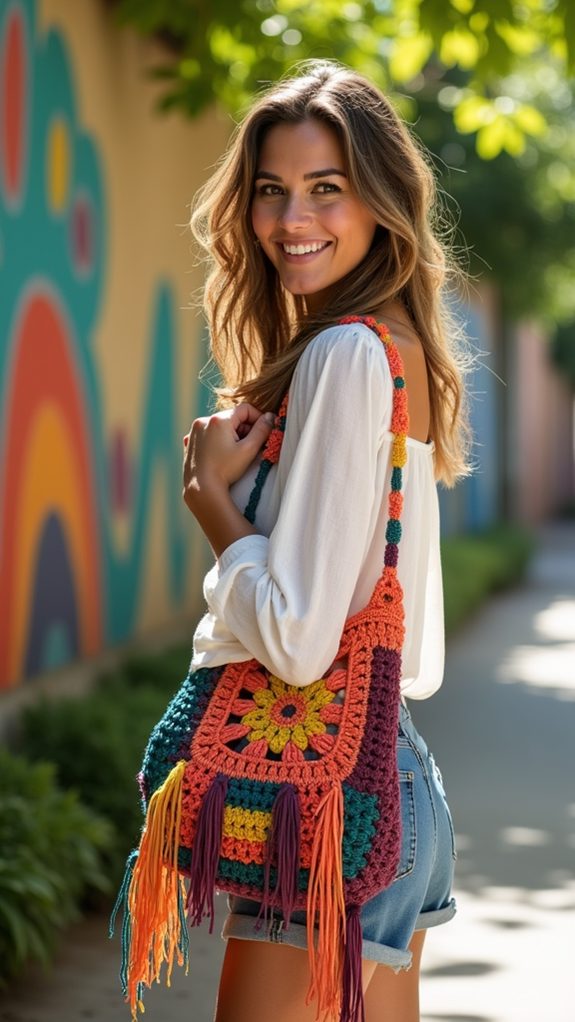 vibrant festival tote bag