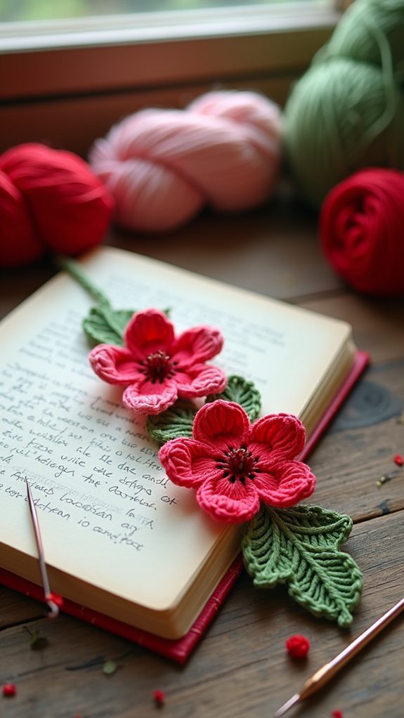 vibrant floral bookmark design