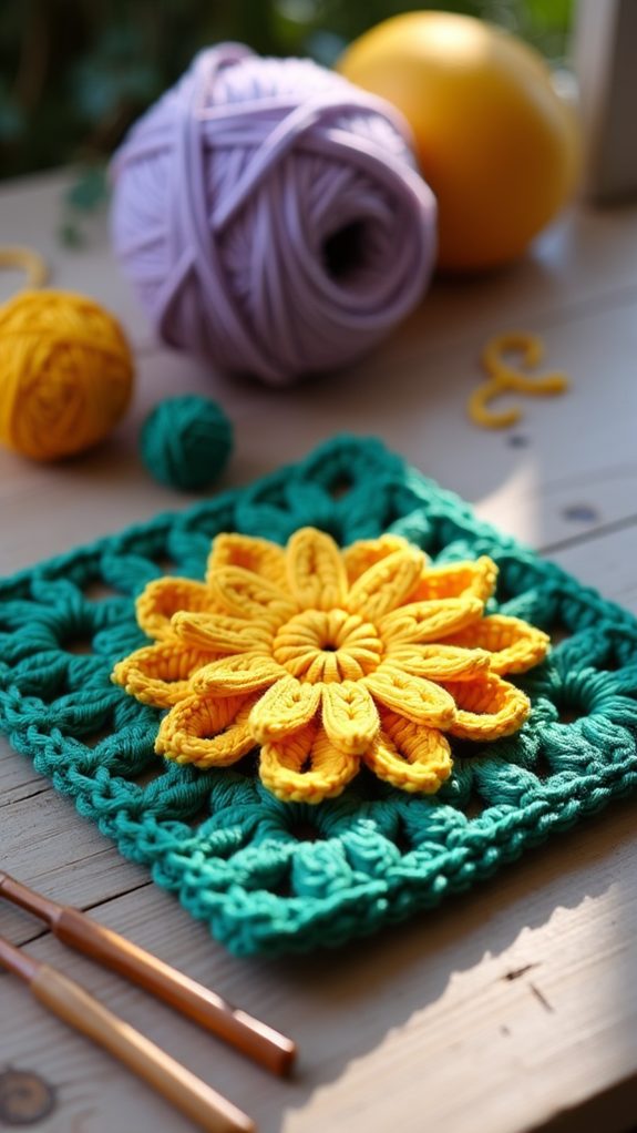 vibrant floral geometric design