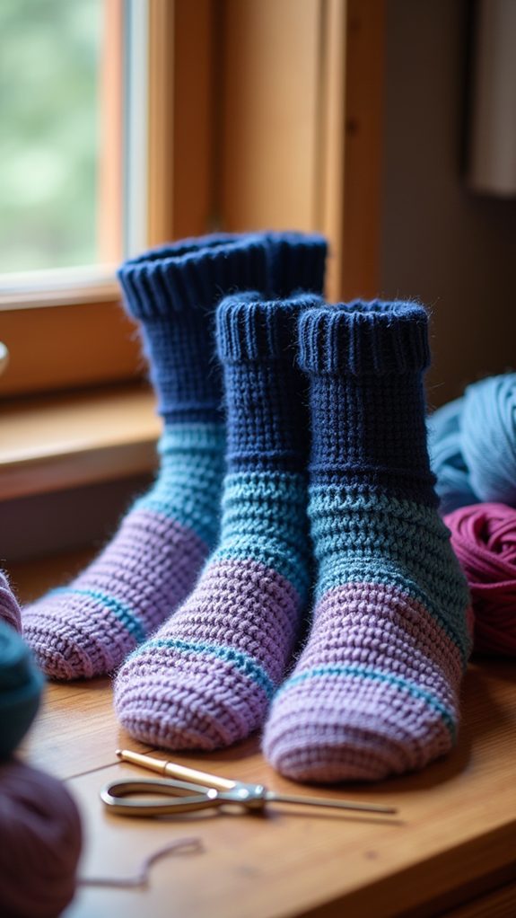 vibrant gradient patterned socks