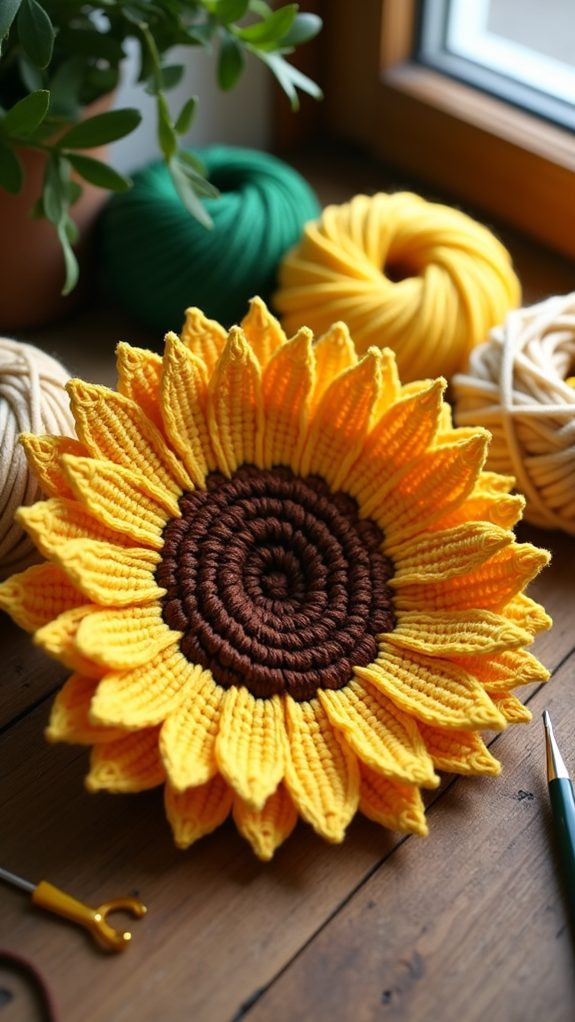 vibrant handmade crochet flower