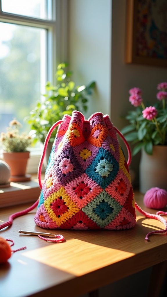 vibrant handmade tote bag