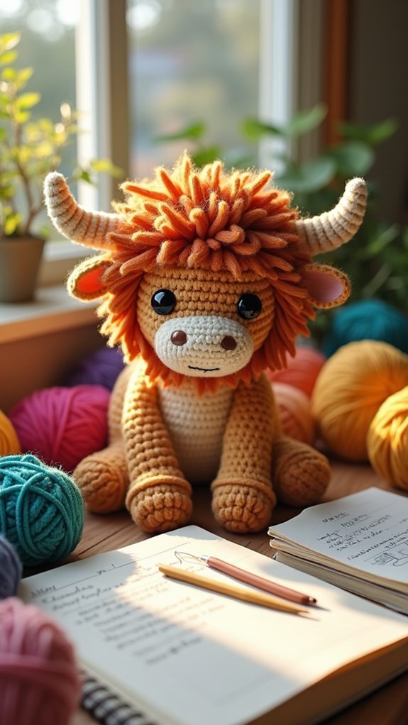 vibrant highland cow toy