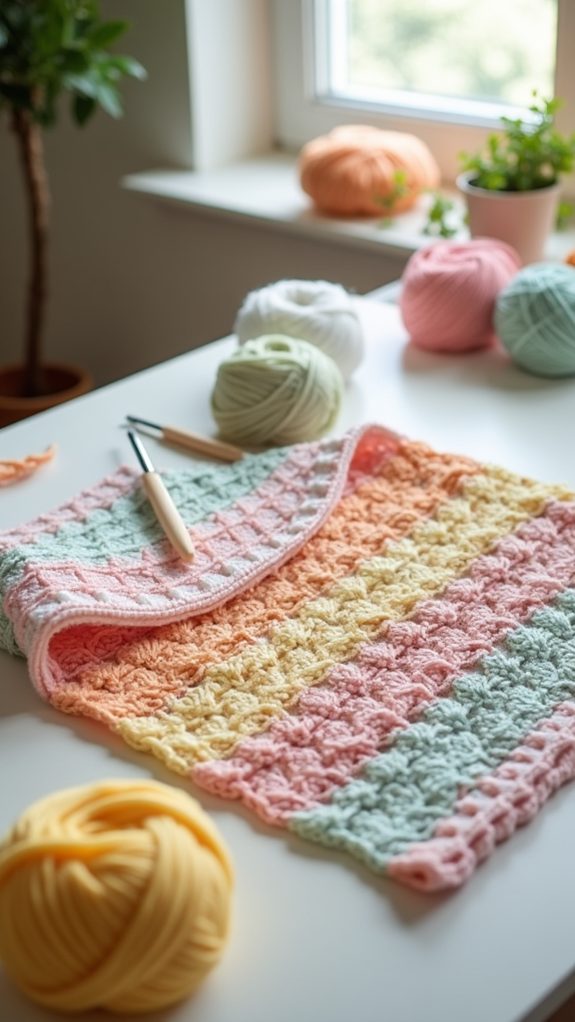 vibrant knit baby blanket