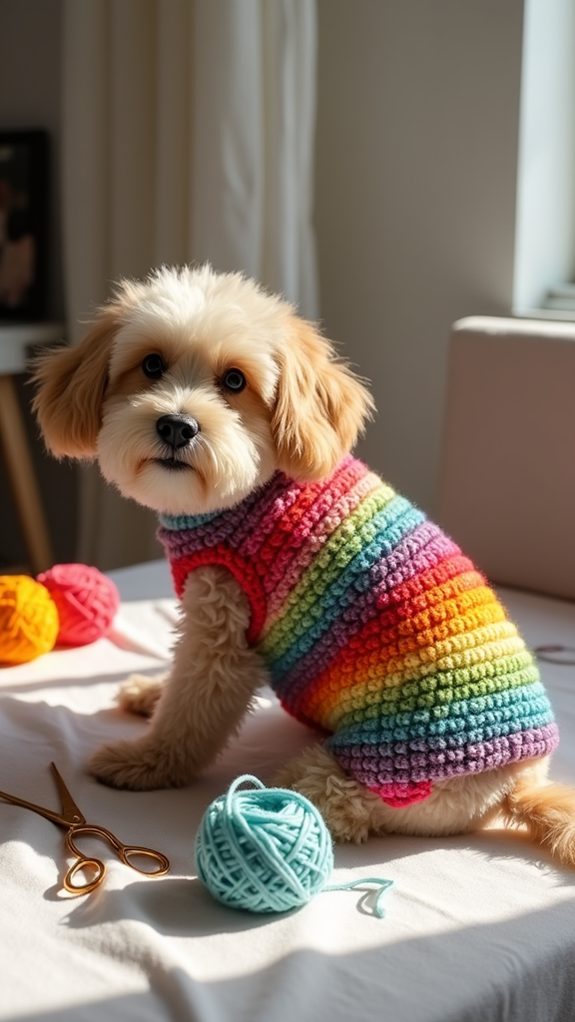 vibrant multicolored knitwear