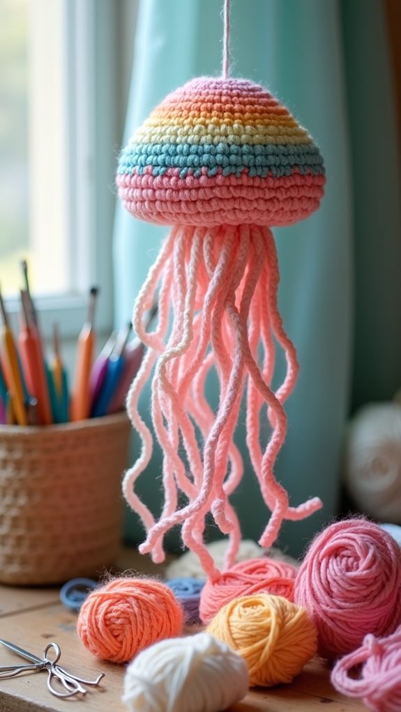 vibrant striped jellyfish display