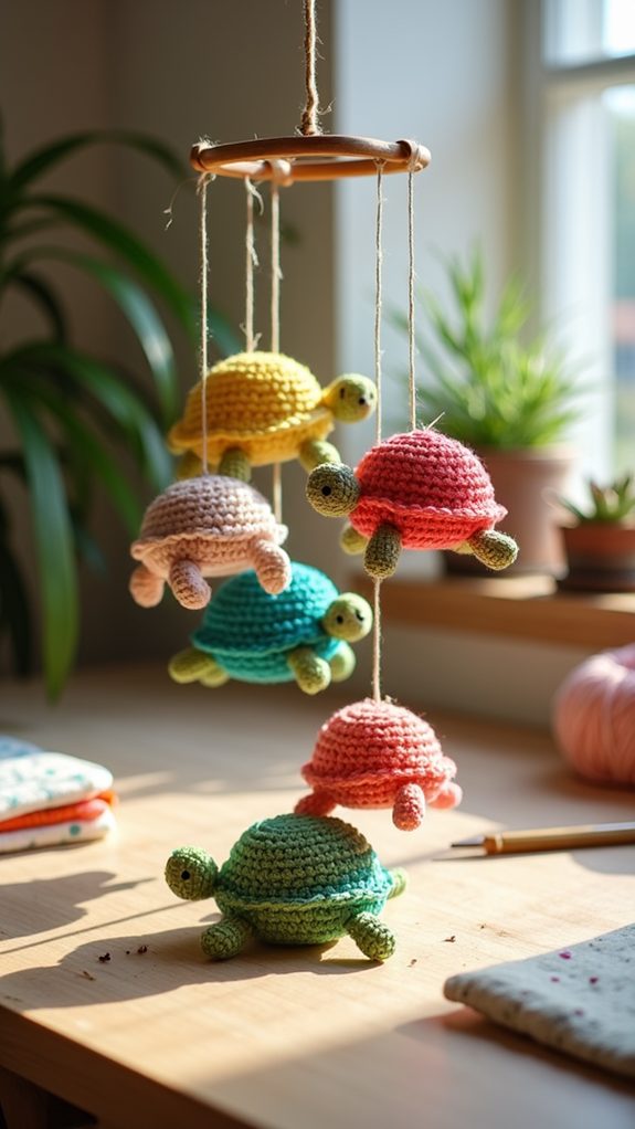 vibrant turtle hanging decor