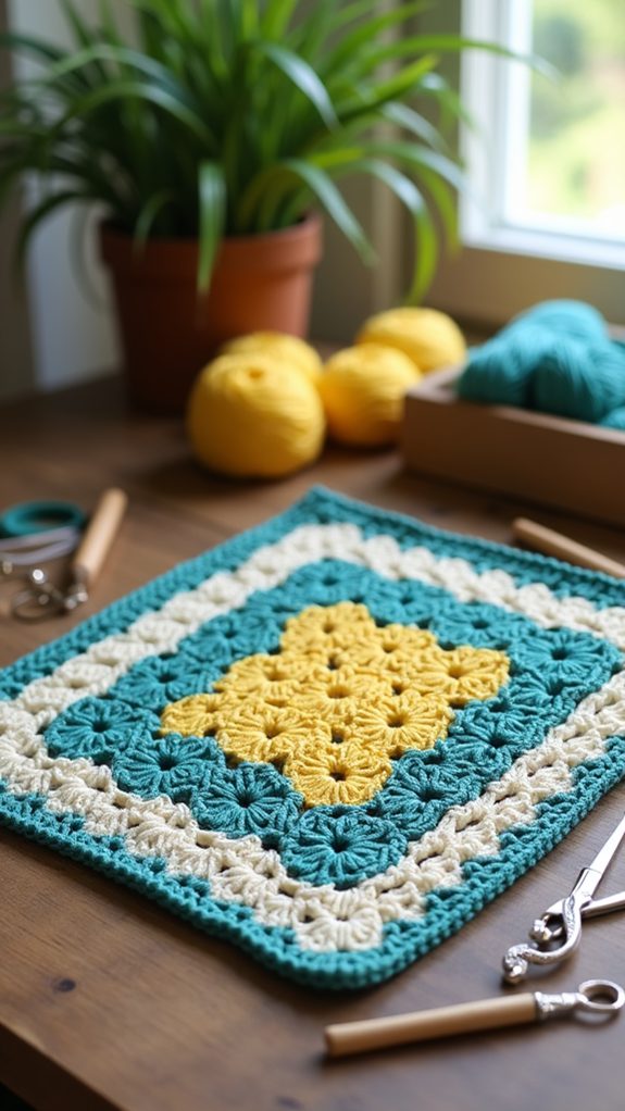 vintage crochet square style