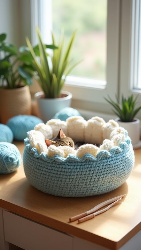 warm circular crochet nest