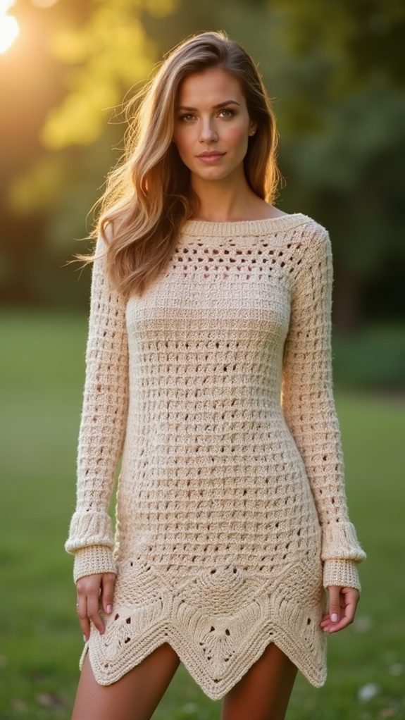 warm crochet dress fashion