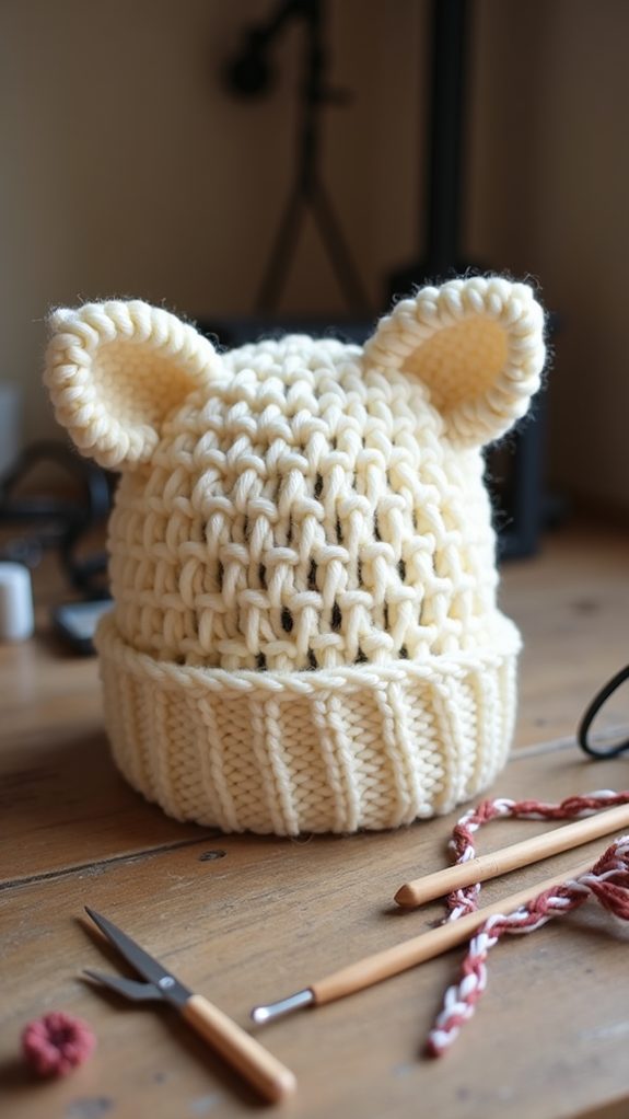 warm fuzzy feline hat