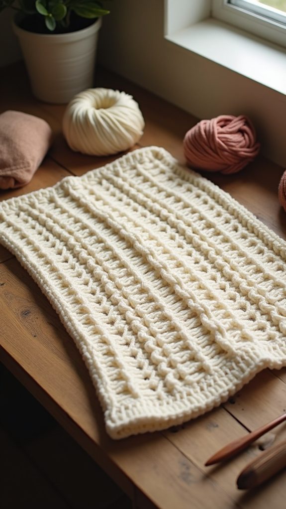 warm handcrafted knitted blanket