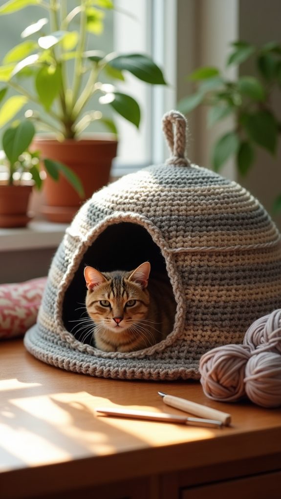 warm handmade feline hideaway