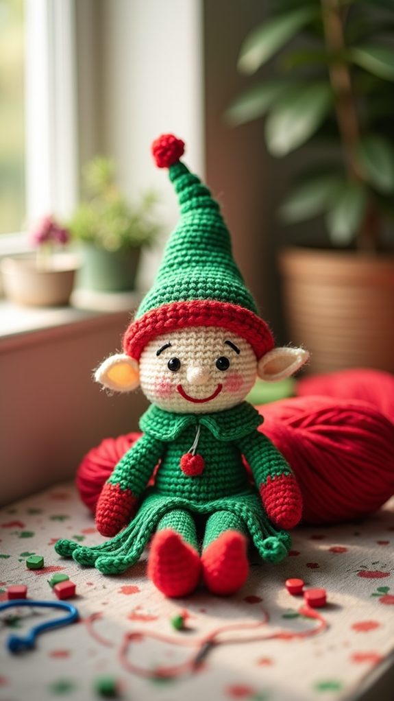 whimsical crochet elf creation