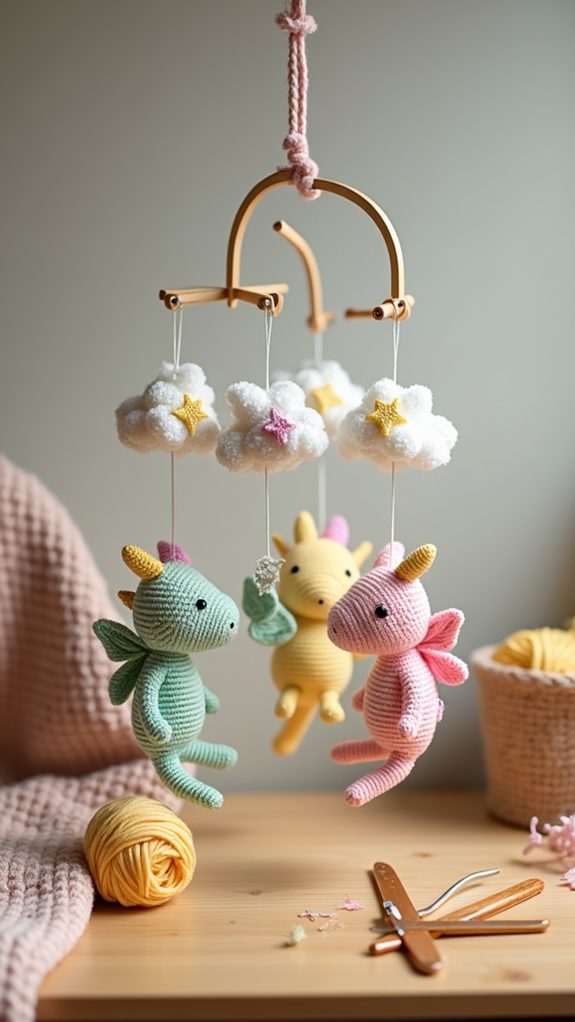 whimsical dragon baby mobile
