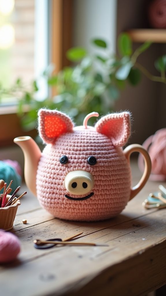 whimsical pig tea accessory