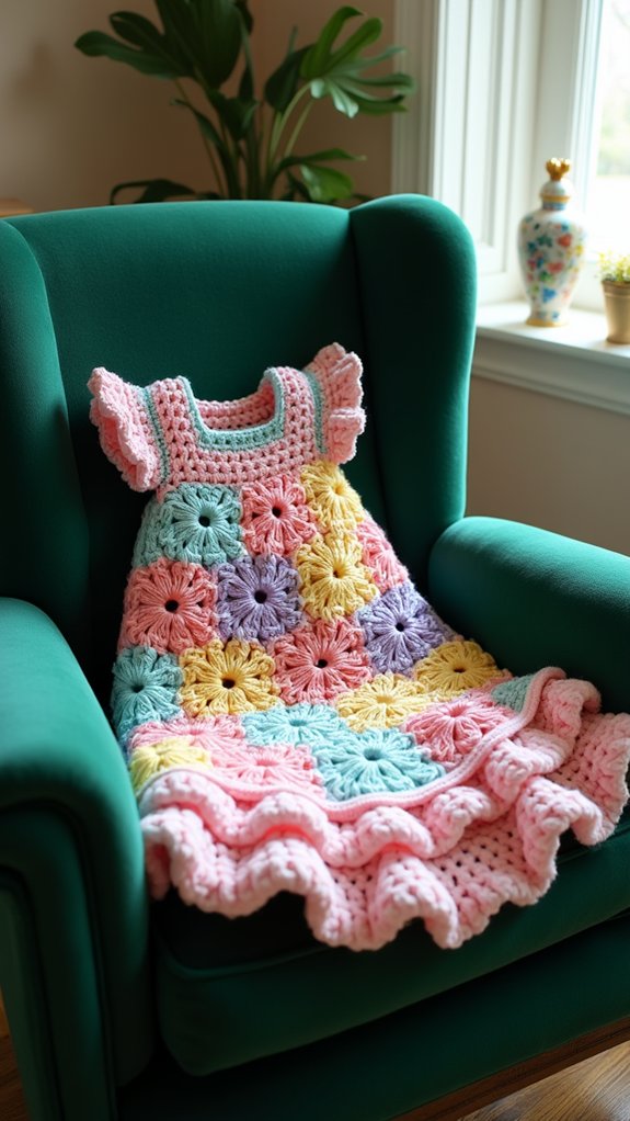 charming crochet square dress