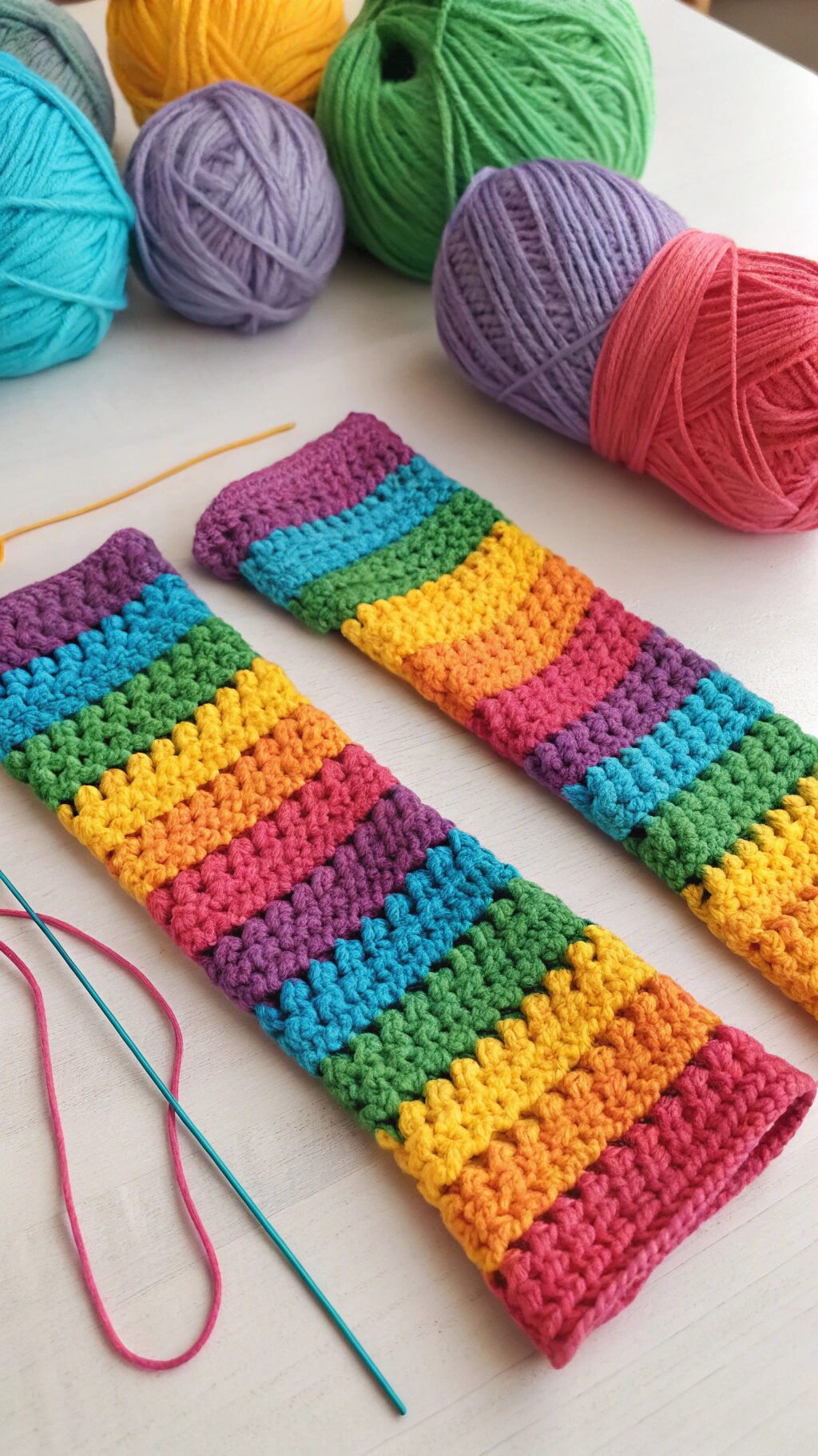 Colorful Granny Square Warmers