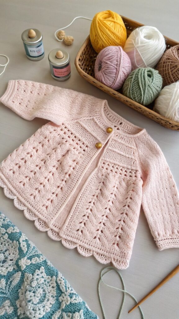 Lace Pattern Baby Cardigan