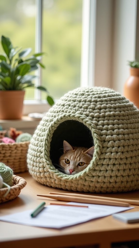 sustainable crochet plant holder