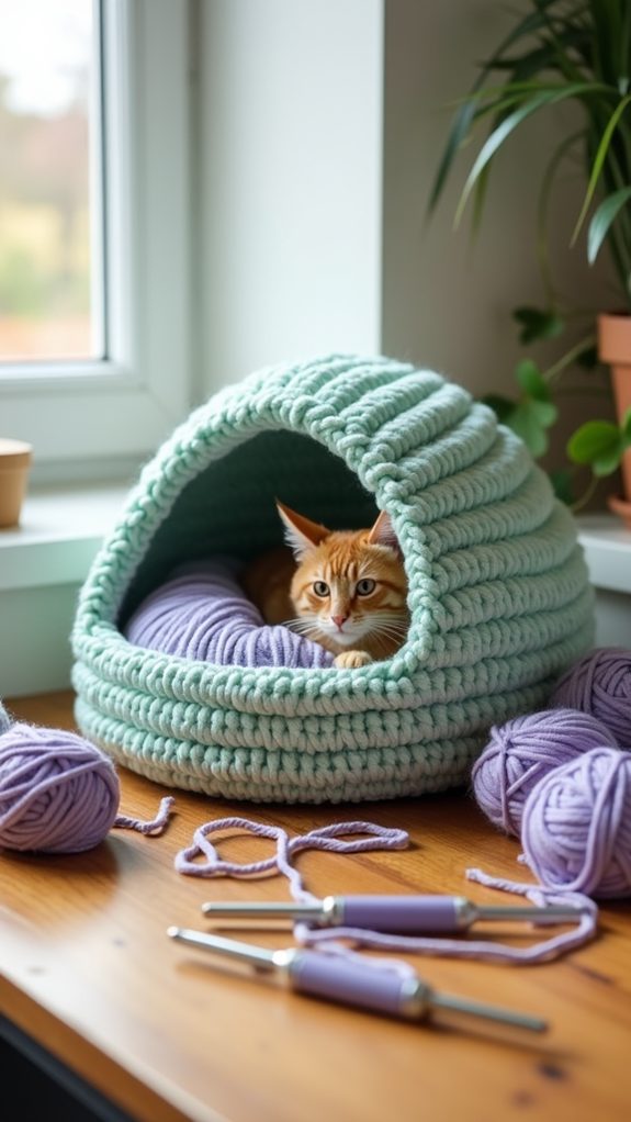 warm handmade yarn nook