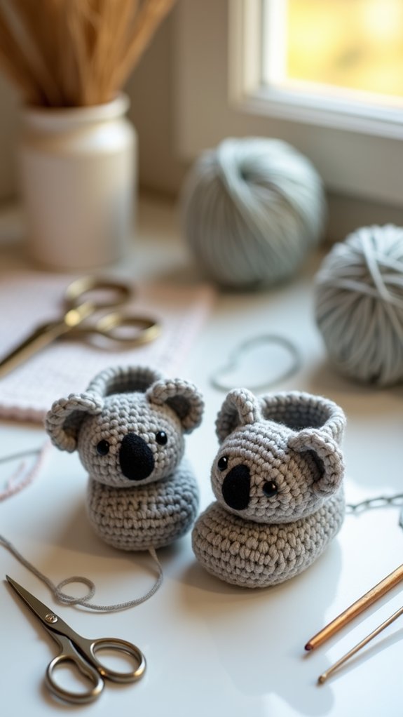 adorable koala themed baby booties