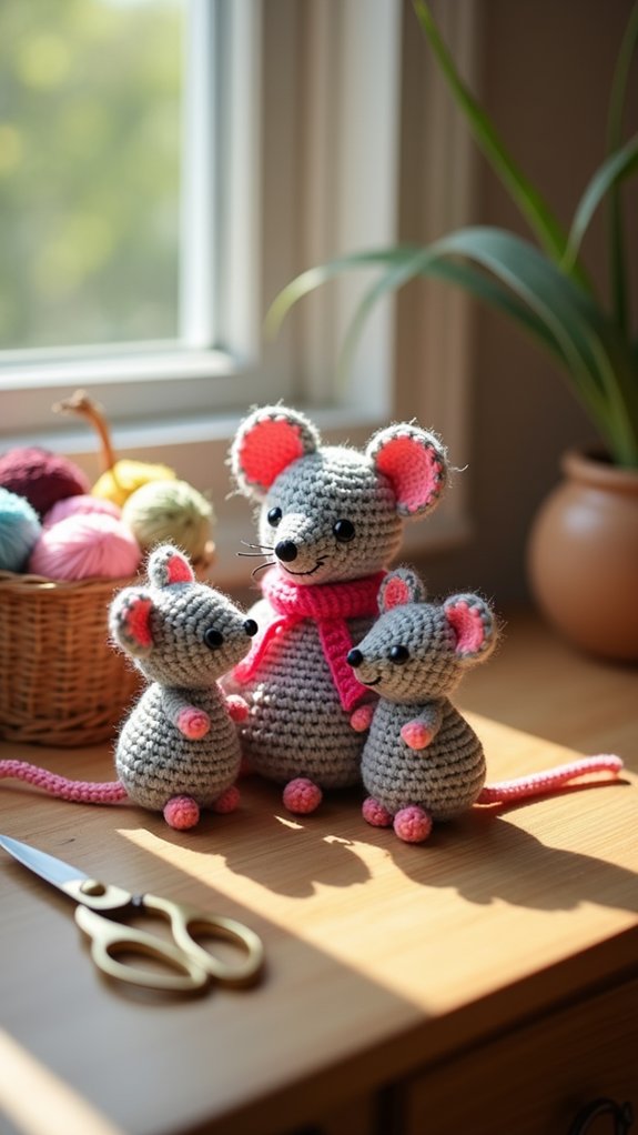 adorable mouse family together