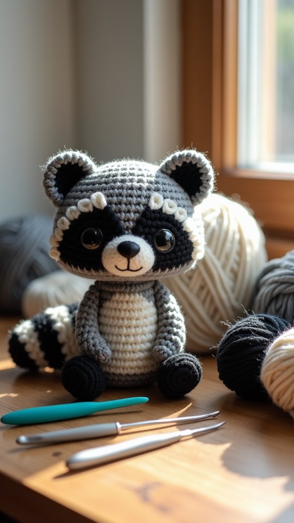 adorable raccoon stuffed toy