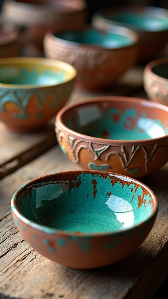 artistic handcrafted ceramic bowls