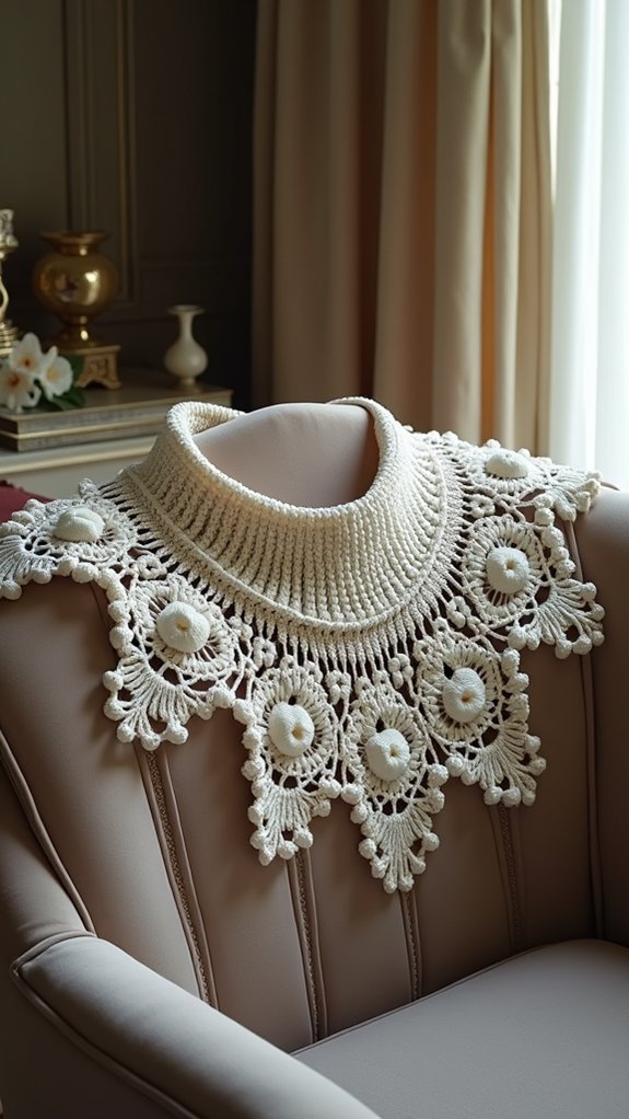 beaded crochet collar design