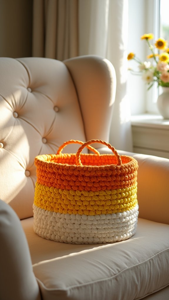 candy corn decorative basket
