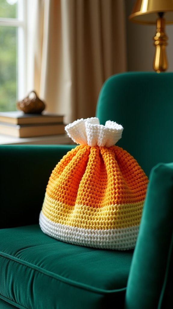 candy corn pouch tutorial