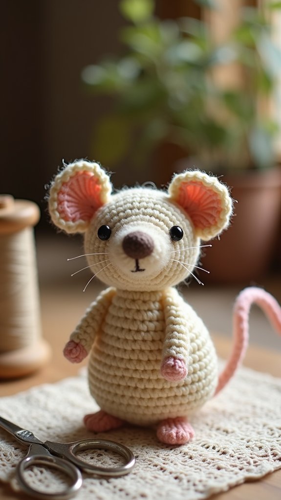 charming handmade crochet mouse