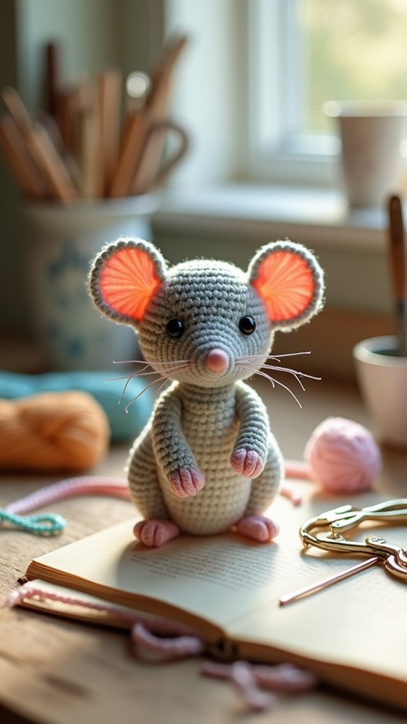 charming handmade crochet mouse