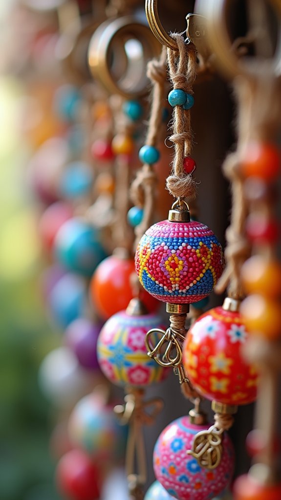 colorful decorative keychains crafted