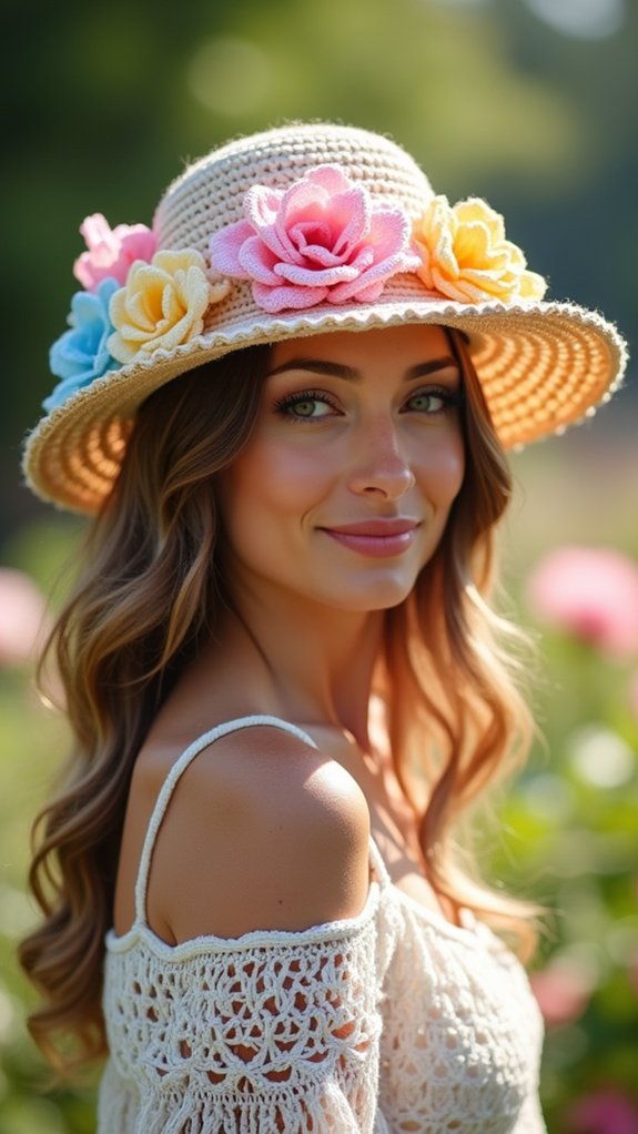 colorful flower themed headwear