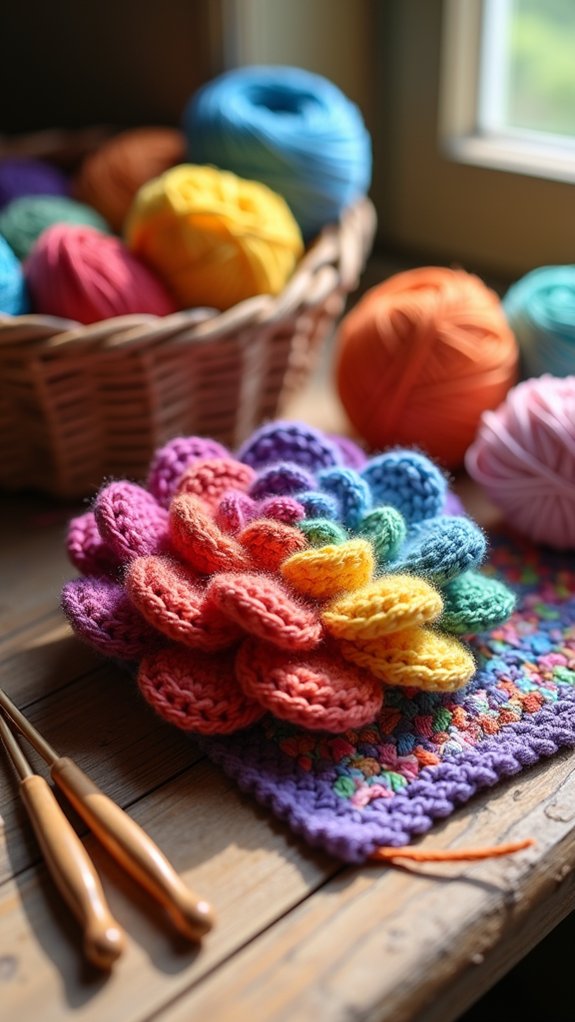 colorful fluffy flower creation