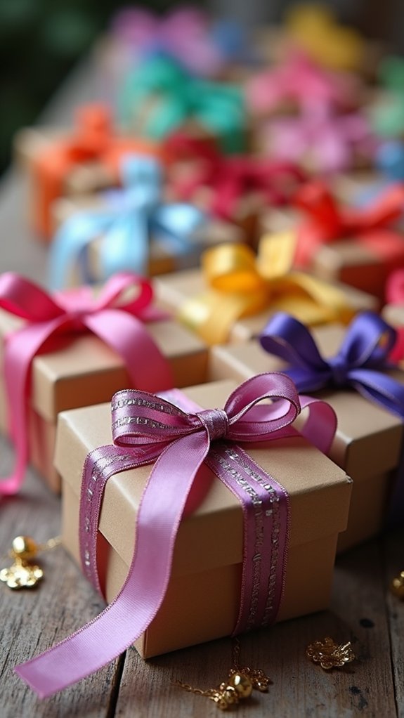 colorful party ribbon gifts