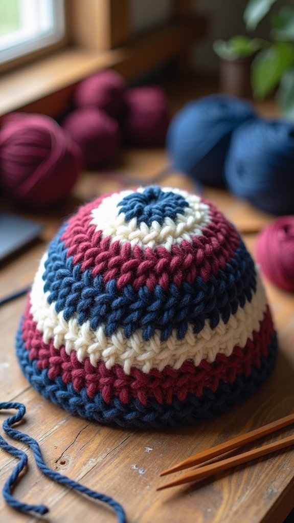 colorful relaxed crochet beanie