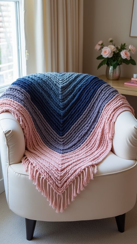 colorful triangular shawl design
