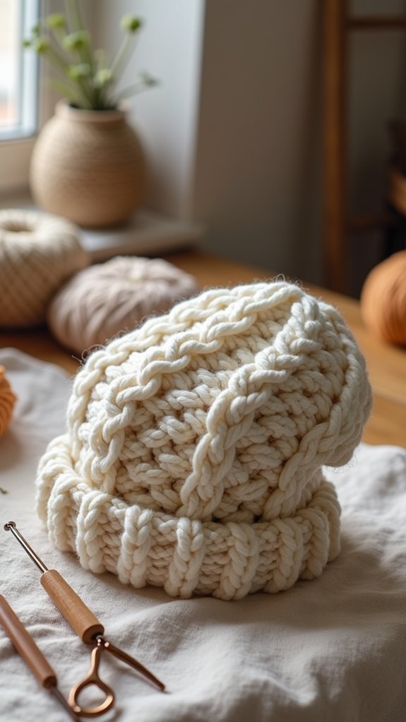 cozy cable knit hat