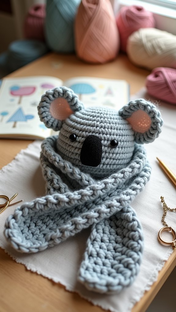 cozy crochet koala scarf